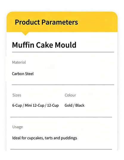 Non-Stick Muffin Baking Tray, Home Oven Cake Bread Baking Mould, Black 6-Cup Baking Pan, Durable Kitchen Baking Equipment Kemu |Fashion Home Kitchen Beauty
