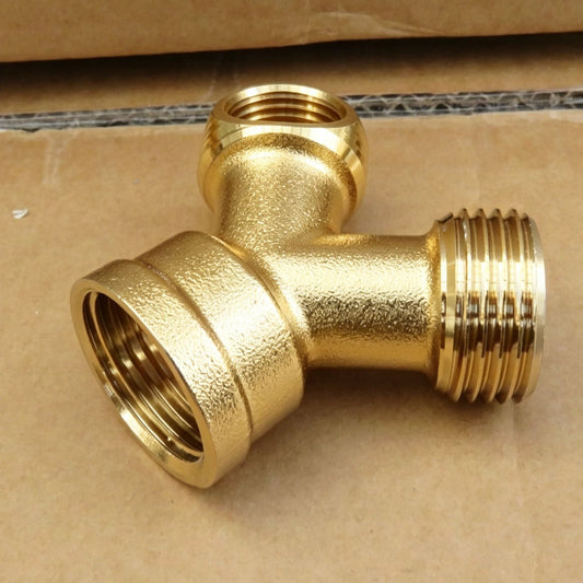 3/4" Brass Threaded Tee Splitter Agricultural Water Pipe Fitting 2pcs Kemu |Fashion Home Kitchen Beauty
