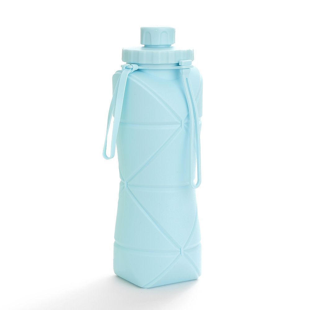 Heat Resistant Food Grade Telescopic Silicone Travel Water Bottle, Foldable Portable Outdoor Drinking Flask for Long Trips and Christmas Festival Gift Packages, 800ml, Blue Kemu |Fashion Home Kitchen Beauty