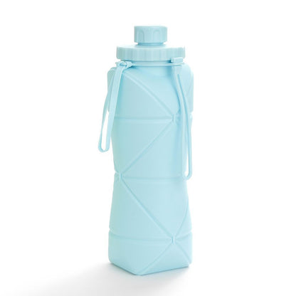 Heat Resistant Food Grade Telescopic Silicone Travel Water Bottle, Foldable Portable Outdoor Drinking Flask for Long Trips and Christmas Festival Gift Packages, 800ml, Blue Kemu |Fashion Home Kitchen Beauty