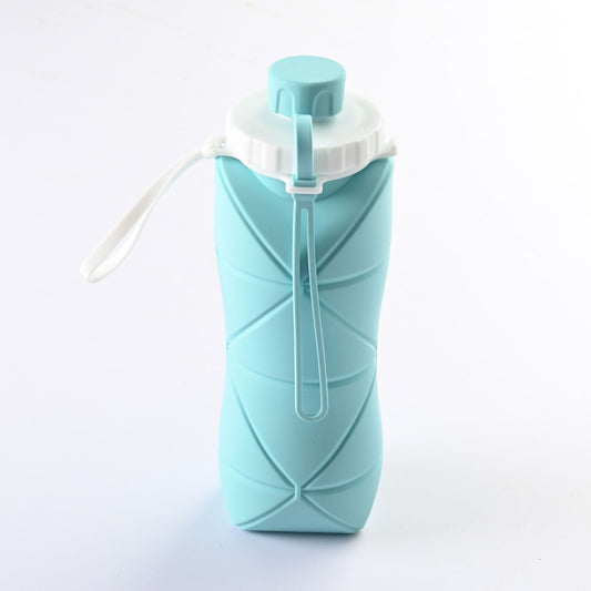 Compact Collapsible Silicone Portable Water Mug, High Temperature Endurable Retractable Outdoor Cup for Daily Commute, Picnic Activities and Christmas Daily Gift, 600ml, Blue Kemu |Fashion Home Kitchen Beauty