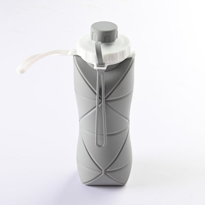 Portable Foldable Retractable Silicone Water Bottle, Food Grade Heat Resistant Outdoor Hydration Kettle for Mountain Climbing, Road Trips and Christmas Optional Holiday Gift, 600ml, Gray Kemu |Fashion Home Kitchen Beauty
