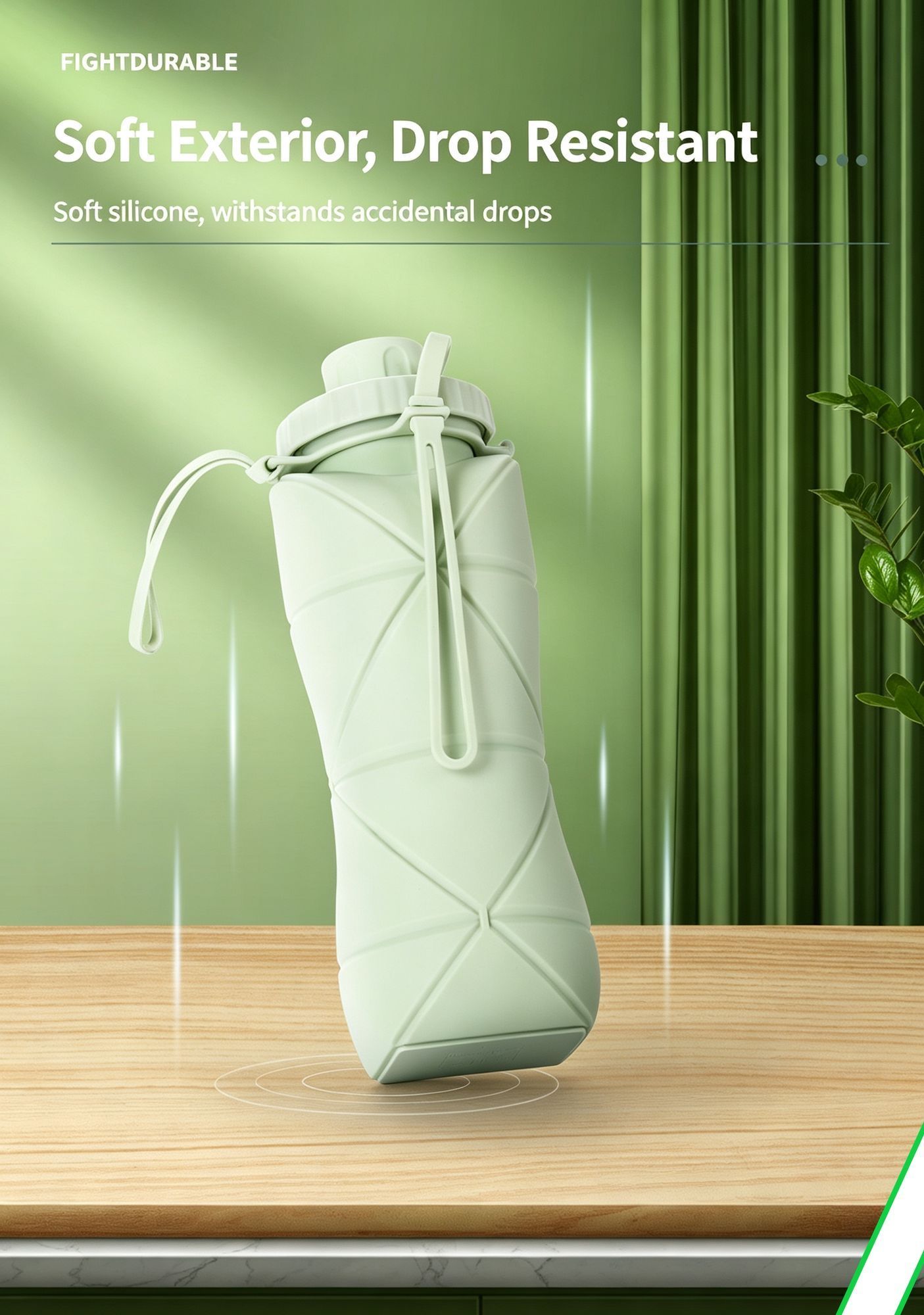 Portable Foldable Retractable Silicone Water Bottle, Food Grade Heat Resistant Outdoor Hydration Kettle for Mountain Climbing, Road Trips and Christmas Optional Holiday Gift, 600ml, Gray Kemu |Fashion Home Kitchen Beauty