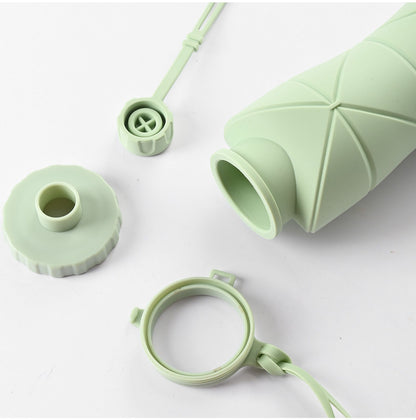 Portable Foldable Retractable Silicone Water Bottle, Food Grade Heat Resistant Outdoor Hydration Kettle for Mountain Climbing, Road Trips and Christmas Optional Holiday Gift, 600ml, Gray Kemu |Fashion Home Kitchen Beauty