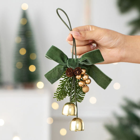 D3 Pinecone Double Bells Green 2 Pack Kemu |Fashion Home Kitchen Beauty