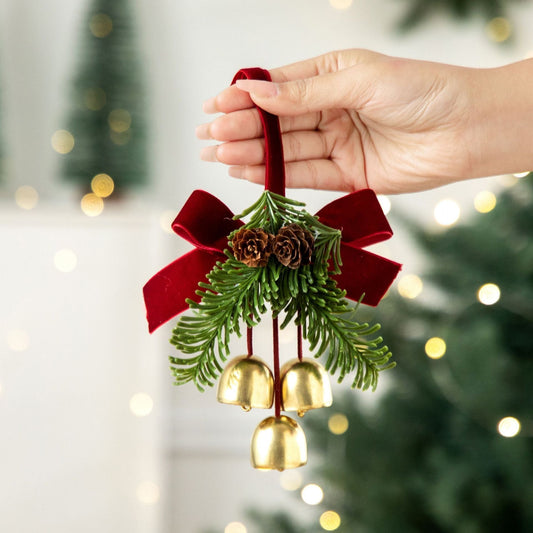 D5 Pinecone Triple Bells Red 2 Pack Kemu |Fashion Home Kitchen Beauty