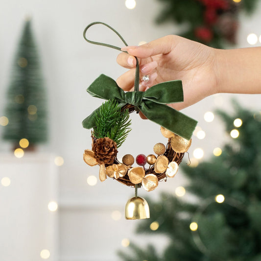 D9 Christmas Pine Wreath Ornament Green 2 Pack Kemu |Fashion Home Kitchen Beauty