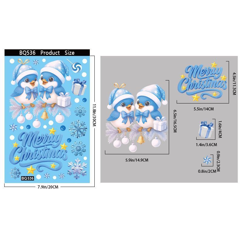 6 Styles Christmas Window Stickers Pack-02 Kemu |Fashion Home Kitchen Beauty