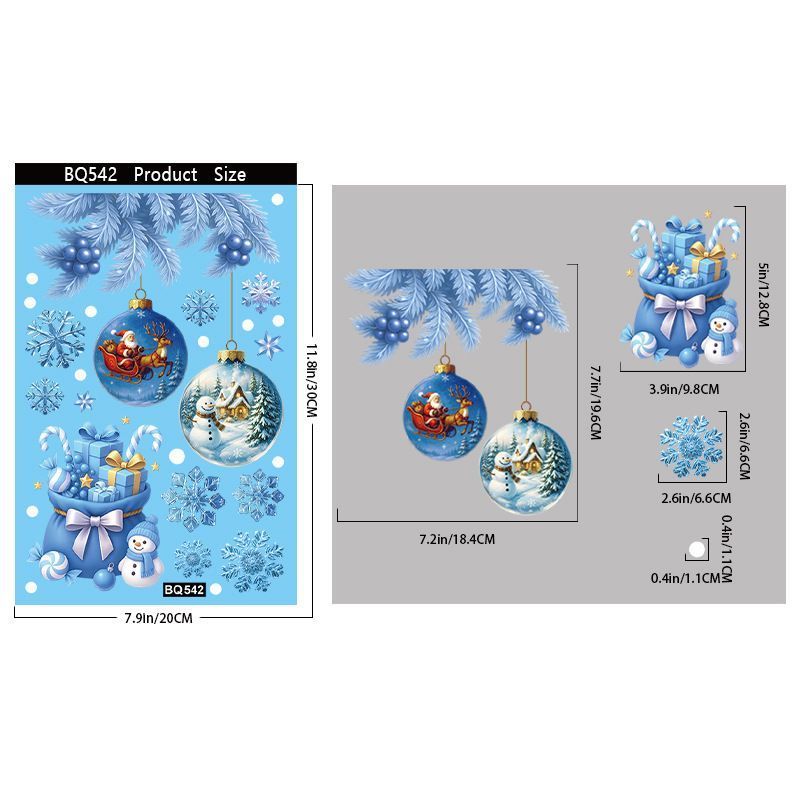 6 Styles Christmas Window Stickers Pack-02 Kemu |Fashion Home Kitchen Beauty