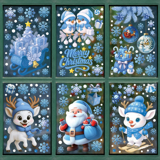 6 Styles Christmas Window Stickers Pack-03 Kemu |Fashion Home Kitchen Beauty