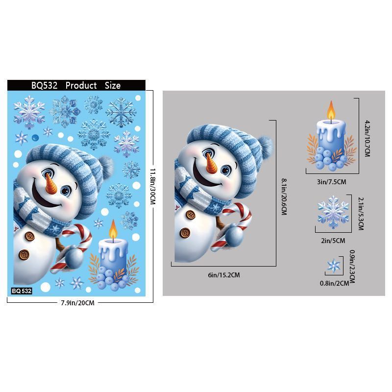 8 Styles Christmas Window Stickers Pack Kemu |Fashion Home Kitchen Beauty