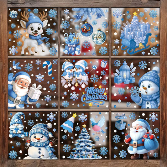 9 Styles Christmas Window Stickers Pack Kemu |Fashion Home Kitchen Beauty