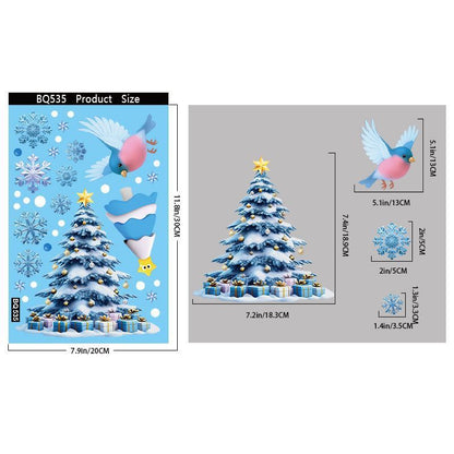 9 Styles Christmas Window Stickers Pack Kemu |Fashion Home Kitchen Beauty