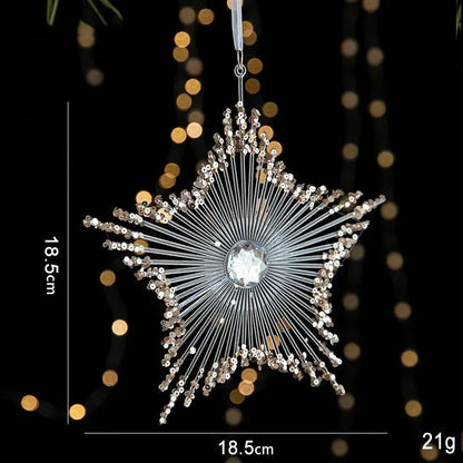 2pcs Five-pointed Star Christmas Ornament Props Kemu |Fashion Home Kitchen Beauty