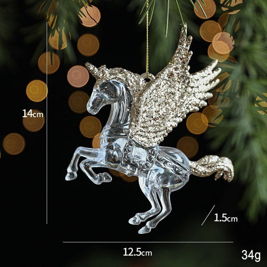 2pcs Unicorn A Christmas Ornament Props Kemu |Fashion Home Kitchen Beauty
