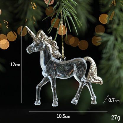 2pcs Unicorn B Christmas Ornament Props Kemu |Fashion Home Kitchen Beauty