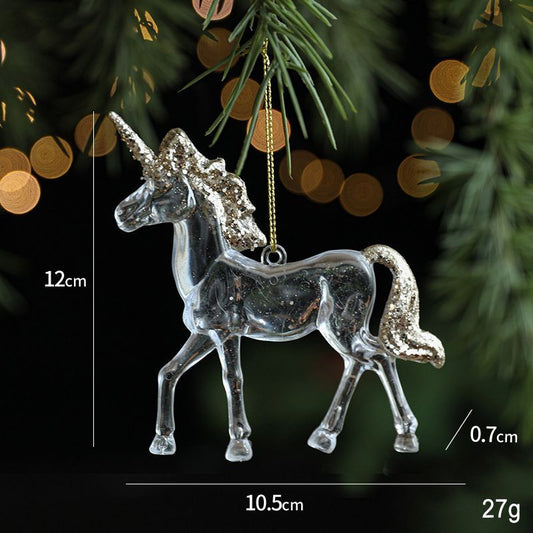2pcs Unicorn B Christmas Ornament Props Kemu |Fashion Home Kitchen Beauty
