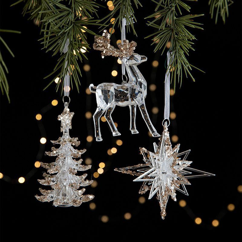 2pcs Key Christmas Ornament Props