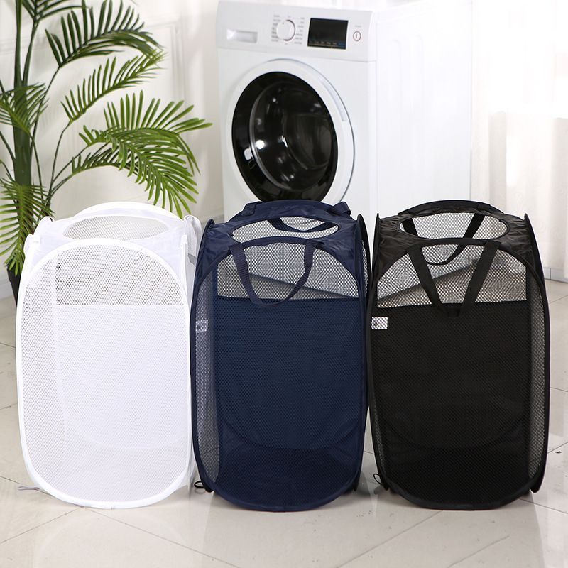 Foldable Laundry Hamper Light Gray 02