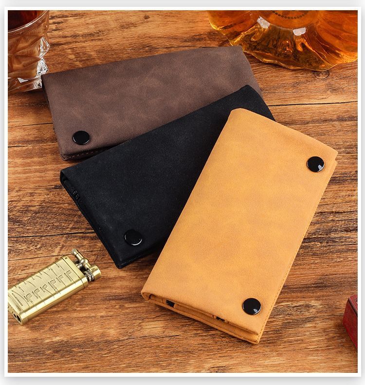 Matte Leather Storage Bag Dark Brown