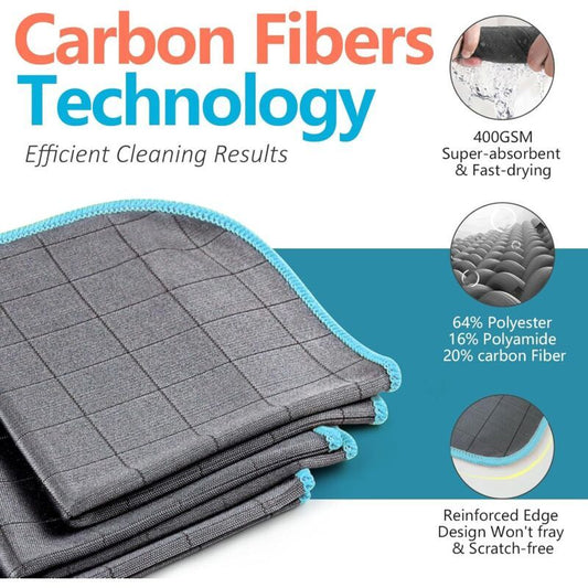 400GSM Microfiber Carbon Magic Cloth Cleaning Towel Washable Non Trace Absorbent Polishing Towel Kemu |Fashion Home Kitchen Beauty