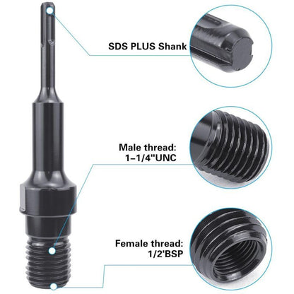 SDS Plus Adapter Core Drill Adapter UNC to SDS Plus Adapter, 1.25 in Kemu |Fashion Home Kitchen Beauty