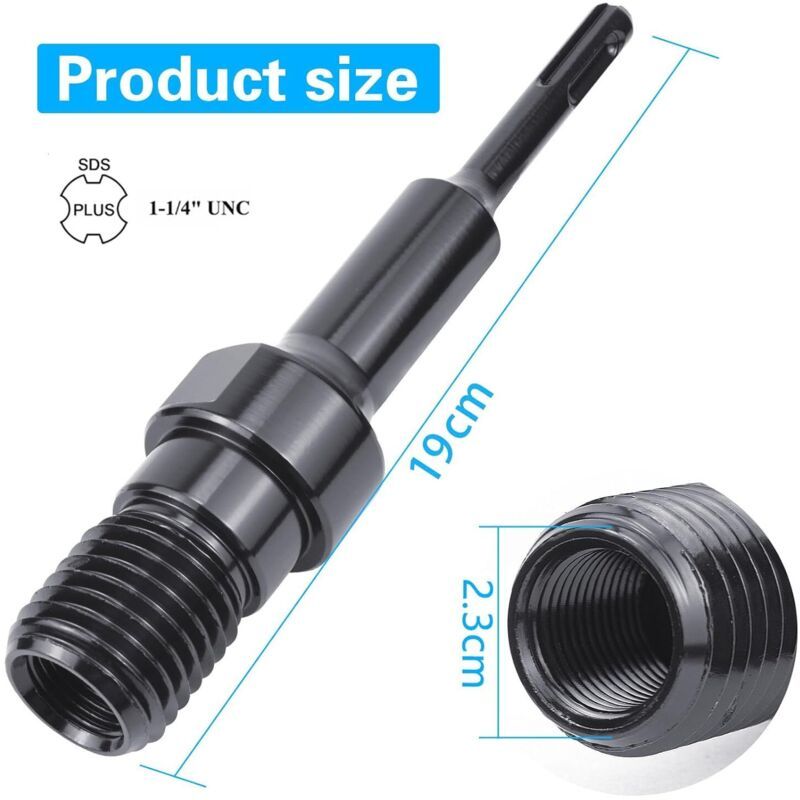 SDS Plus Adapter Core Drill Adapter UNC to SDS Plus Adapter, 1.25 in Kemu |Fashion Home Kitchen Beauty