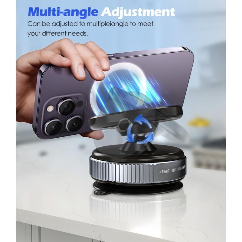 Magnetic Suction Cup Car Phone Holder Compatible with MagSafe Black, for Mirror and Glass and Gym Kemu |Fashion Home Kitchen Beauty