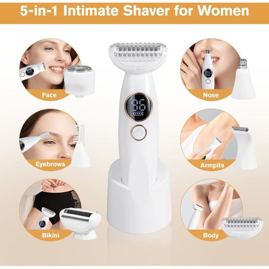 5, in Body, Eyebrows Bikini Line Intimate Trimmer, 1 Electric Shaver for Women, IPX7 Waterproof Bikini Trimmer with USB Charging Station for Face Kemu |Fashion Home Kitchen Beauty