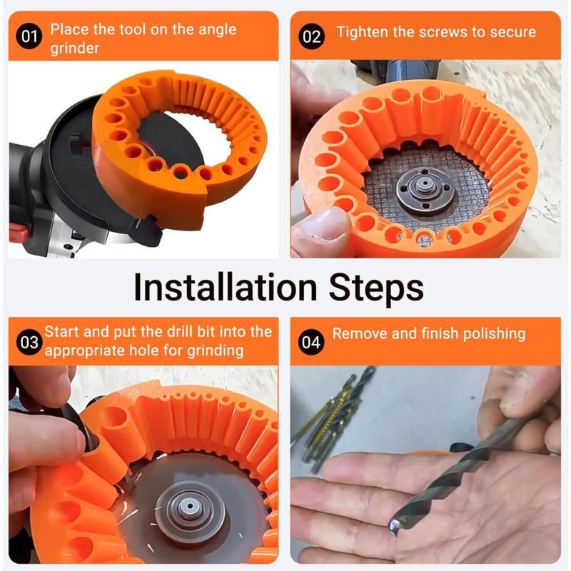 Drill Bit Sharpener with Gloves New Drill Bit Sharpener Improved Drill Bit Grinder for 2 to Drill Bits and 115 and Grinders, 13 mm, 125 mm Kemu |Fashion Home Kitchen Beauty
