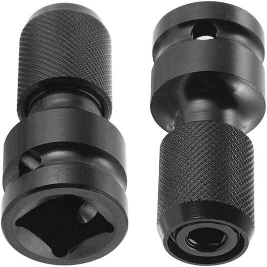 2 Pcs Impact Wrench Bit in Steel Socket Screwdriver Bit with Accessories Adapters for Hex Black, 0.25 in Kemu |Fashion Home Kitchen Beauty