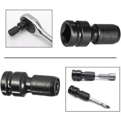 2 Pcs Impact Wrench Bit in Steel Socket Screwdriver Bit with Accessories Adapters for Hex Black, 0.25 in Kemu |Fashion Home Kitchen Beauty