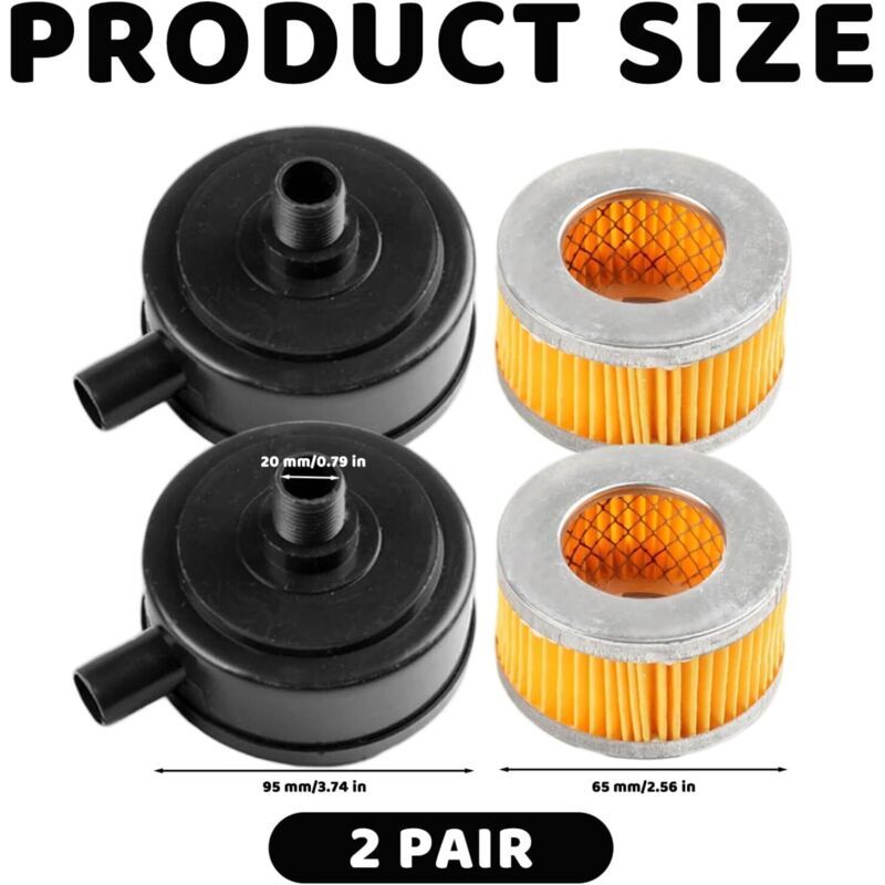 2 Pcs Filter Compresseur of Air of Thread of Admission of Silencieux with Cover in Plastic, 20 mm Kemu |Fashion Home Kitchen Beauty