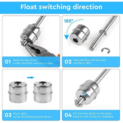 Float Switch in Stainless Steel Water Level Regulator 0 220 V Pool, Pond Liquid Level Sensor Water Level Sensor M10, for Pump a Water, 150 mm Kemu |Fashion Home Kitchen Beauty