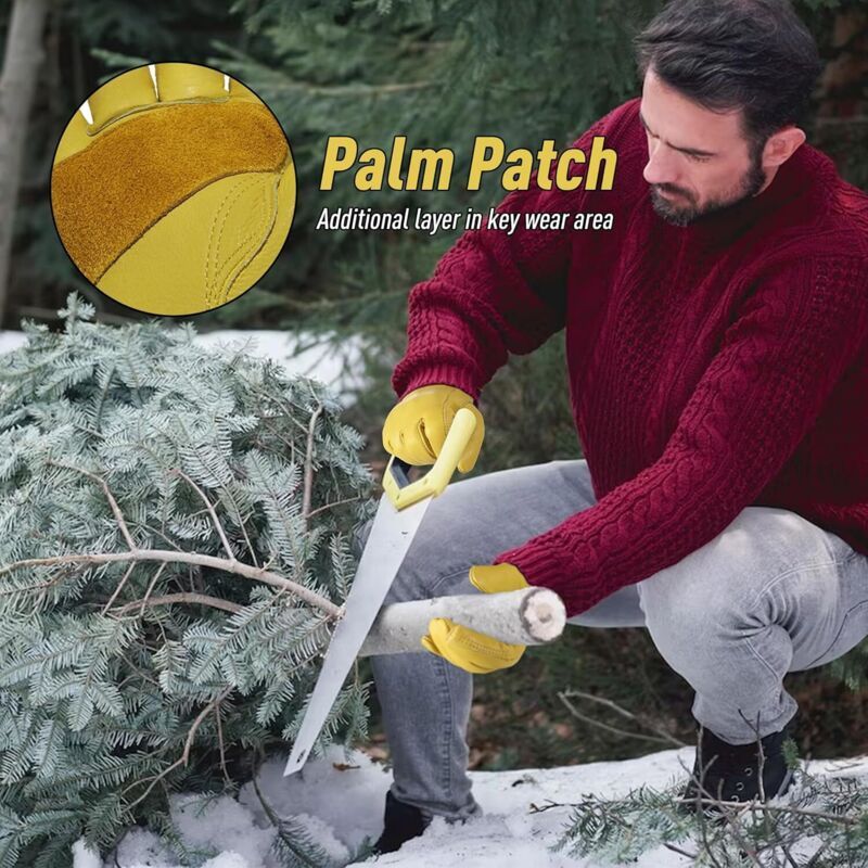 Gants of Work of Hiver in Leather Trimming L Gants of Jardinage Thermiques Doubles in Polaire Kemu |Fashion Home Kitchen Beauty