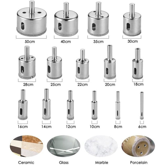 15 Pcs Drill Bit of Diamant Scie Cloches Tools Set, 8mm, 50mm Kemu |Fashion Home Kitchen Beauty