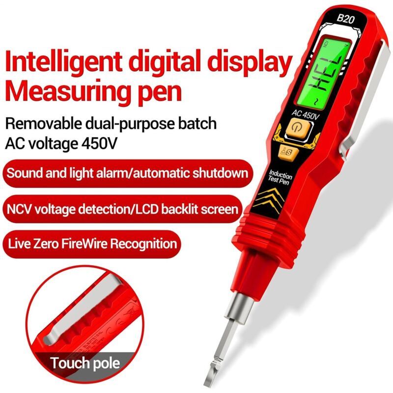Testeur of Tension Tool for Electricite Multimetre Digital of Test Electric Localisateur of Disjoncteur with Light LED Kemu |Fashion Home Kitchen Beauty