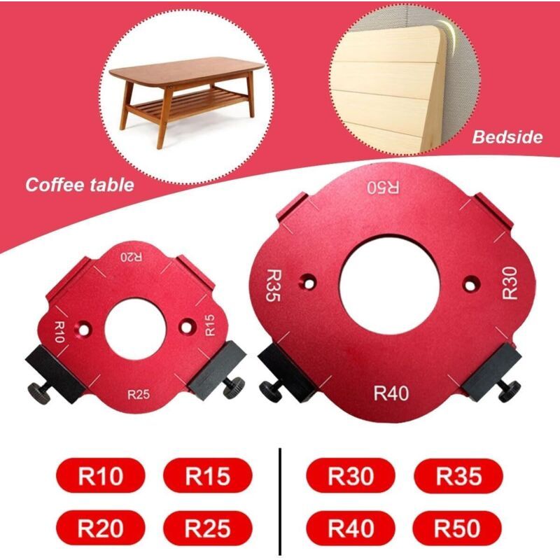 2 Pcs Router Jigs for Wood, Worktop Jig Arc Angle Positioning Jig 1, Router Jigs for R10 R15 R20 R25 R30 R35 R40 R50 Routers, 4 in Kemu |Fashion Home Kitchen Beauty