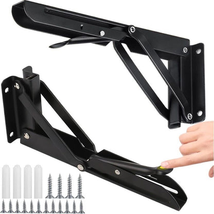 2 Pcs Heavy Duty Folding Shelf Brackets Wall, Mounted Fold Down Supports, 150kg Load Capacity, 500mm Kemu |Fashion Home Kitchen Beauty