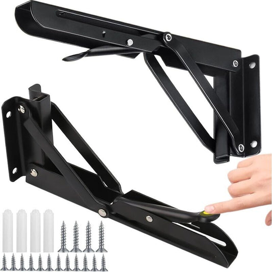 2 Pcs Heavy Duty Folding Shelf Brackets Wall, Mounted Fold Down Supports, 150kg Load Capacity, 500mm Kemu |Fashion Home Kitchen Beauty