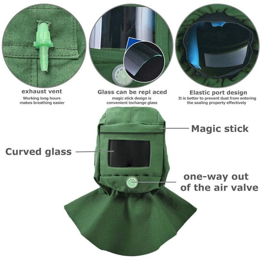 Sandblasting Hood Anti-Dust Heat, Scratch Windproof, Resistant Canvas Hood Neck Protector Face Protection Kemu |Fashion Home Kitchen Beauty