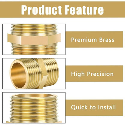 3 Pcs Double Nipple Thread Outdoor in Brass Rust, Robust and Anti-Double Hexagonal Nipple Fittings in Brass Suitable for Drinking Water, 0.75 Inch Kemu |Fashion Home Kitchen Beauty