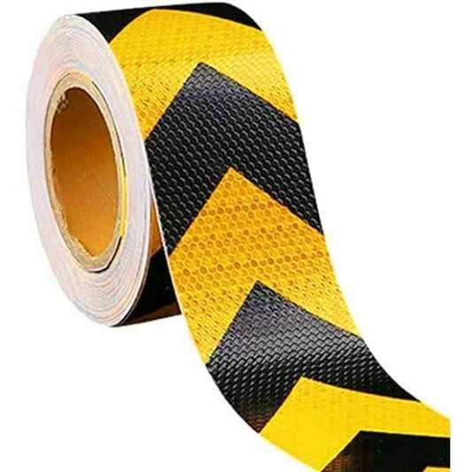 Hazard Warning Reflective Arrow Tape Yellow Black Self-Adhesive Safety Conspicuity Reflector Marking Tape for Signage Kemu |Fashion Home Kitchen Beauty