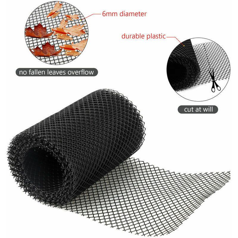 Plastic Gutter Guard Mesh with 10 Clip Hooks Leaf Protection Net, 18 X 800 cm, 800 cm