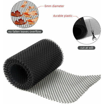 Plastic Gutter Guard Mesh with 10 Clip Hooks Leaf Protection Net, 18 X 800 cm, 800 cm
