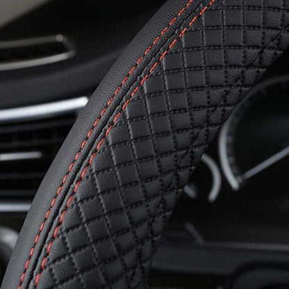 Car Steering Wheel Cover Red Black and, Anti-Slip Elastic, Breathable Carbon Fiber Steering Wheel Cover, 3739CM Kemu |Fashion Home Kitchen Beauty