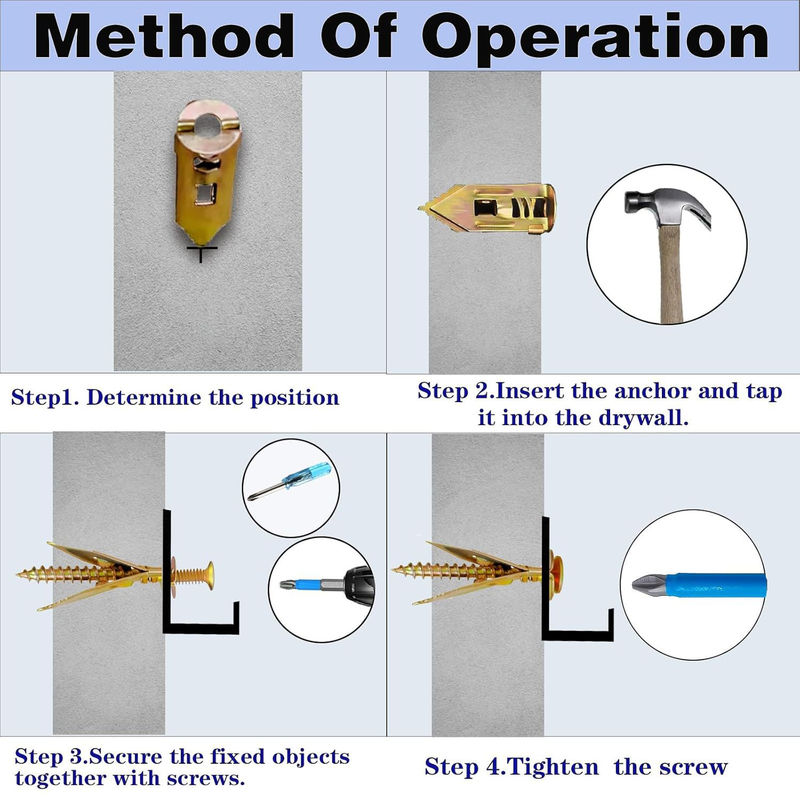 380 Pcs Self-Drilling Wall Anchors and Screw Kit Drywall Fixing Anchors Repair Tools Fasteners for Mounting Furniture on Moist Drywall Kemu |Fashion Home Kitchen Beauty