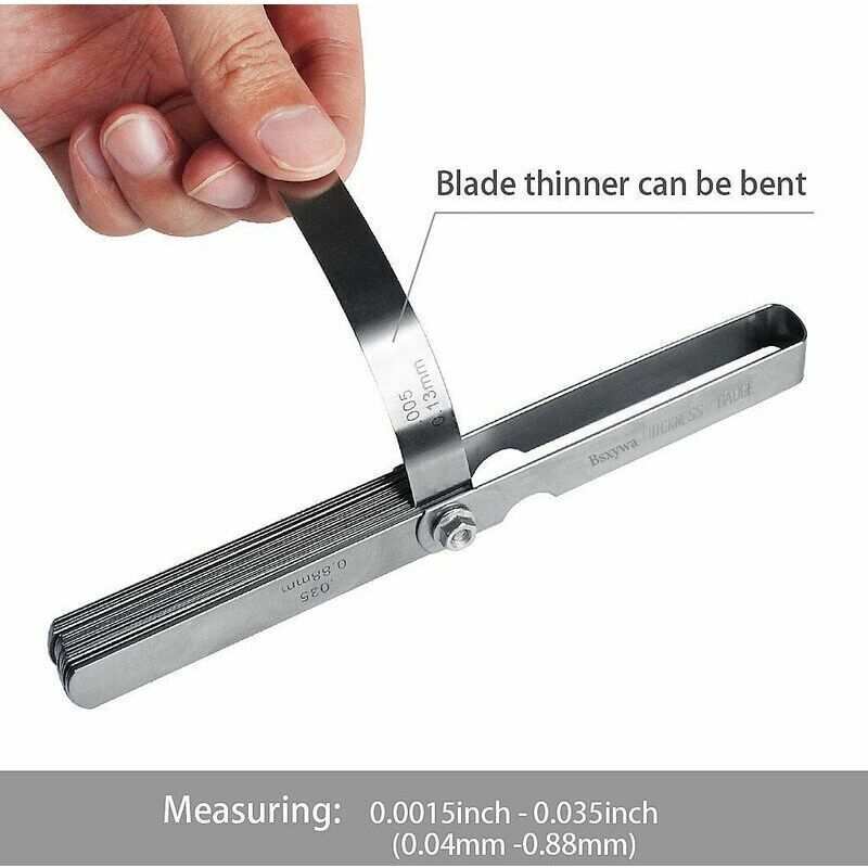 32 Blades Stainless Steel Feeler Gauge Set Metric and Imperial Dual Marking Thickness Gauge for Measuring Valve Clearance Kemu |Fashion Home Kitchen Beauty