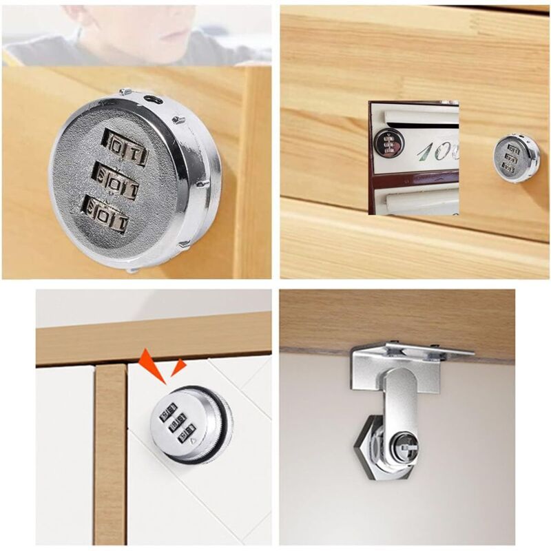 Pieces Drawer of Safety Letter Box Lock of Combination Cam Cabinet Code Lock Lock a Came Without Wrench