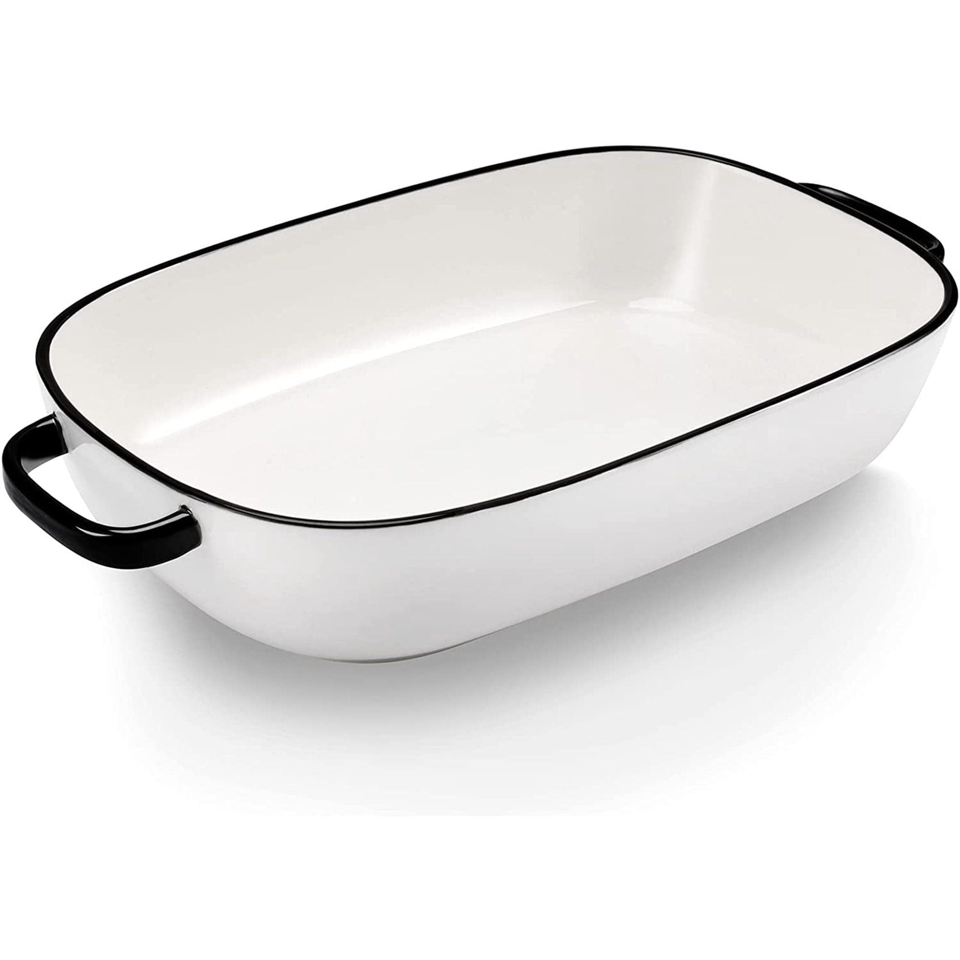 White Ceramic Rectangular Baking Dish, Oven Microwave Refrigerator Disinfection Cabinet and Dishwasher Safe Casserole Pan, 6 Quart, 16 x 11 in Kemu |Fashion Home Kitchen Beauty